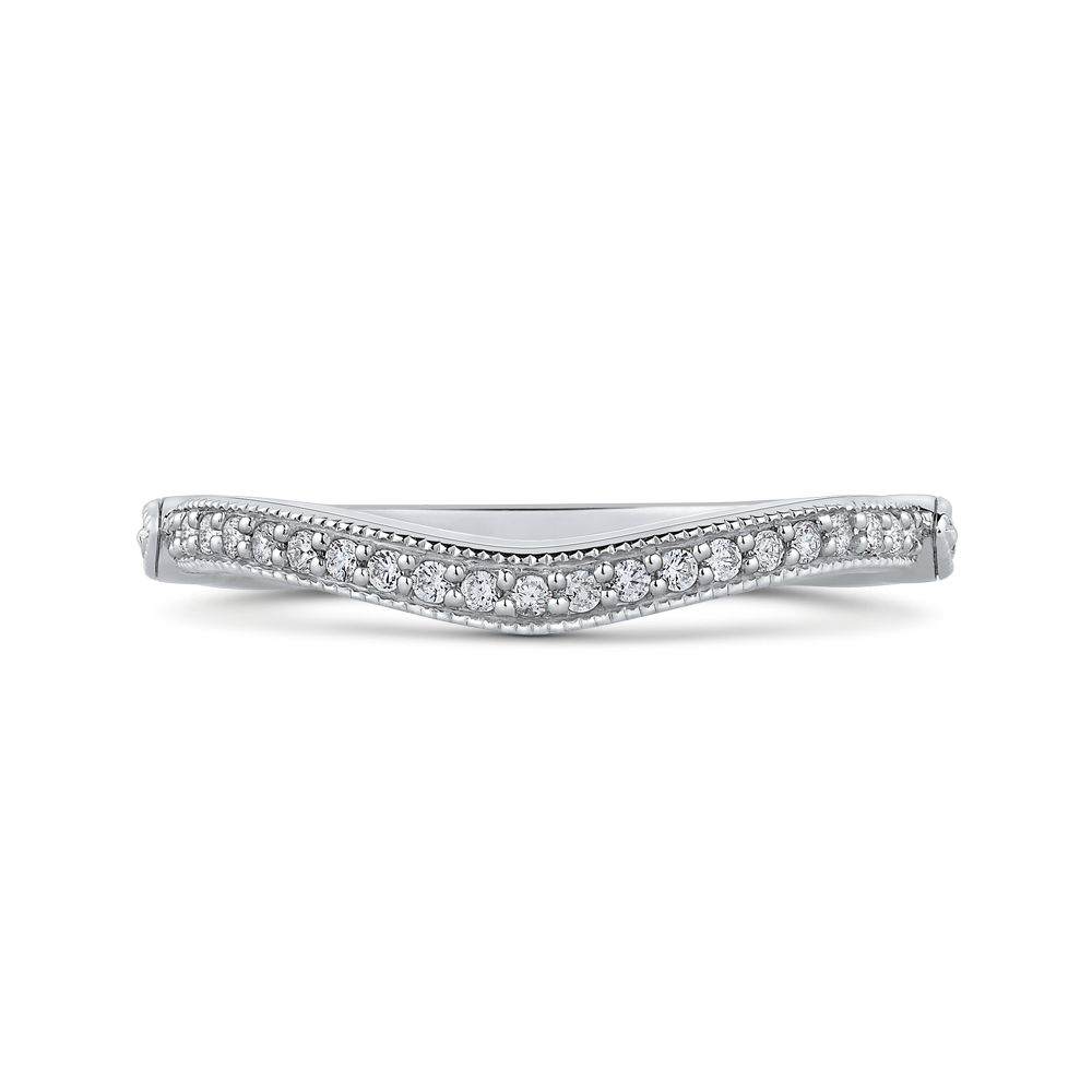 Round Diamond Half-Eternity Wedding Band in 14K White Gold