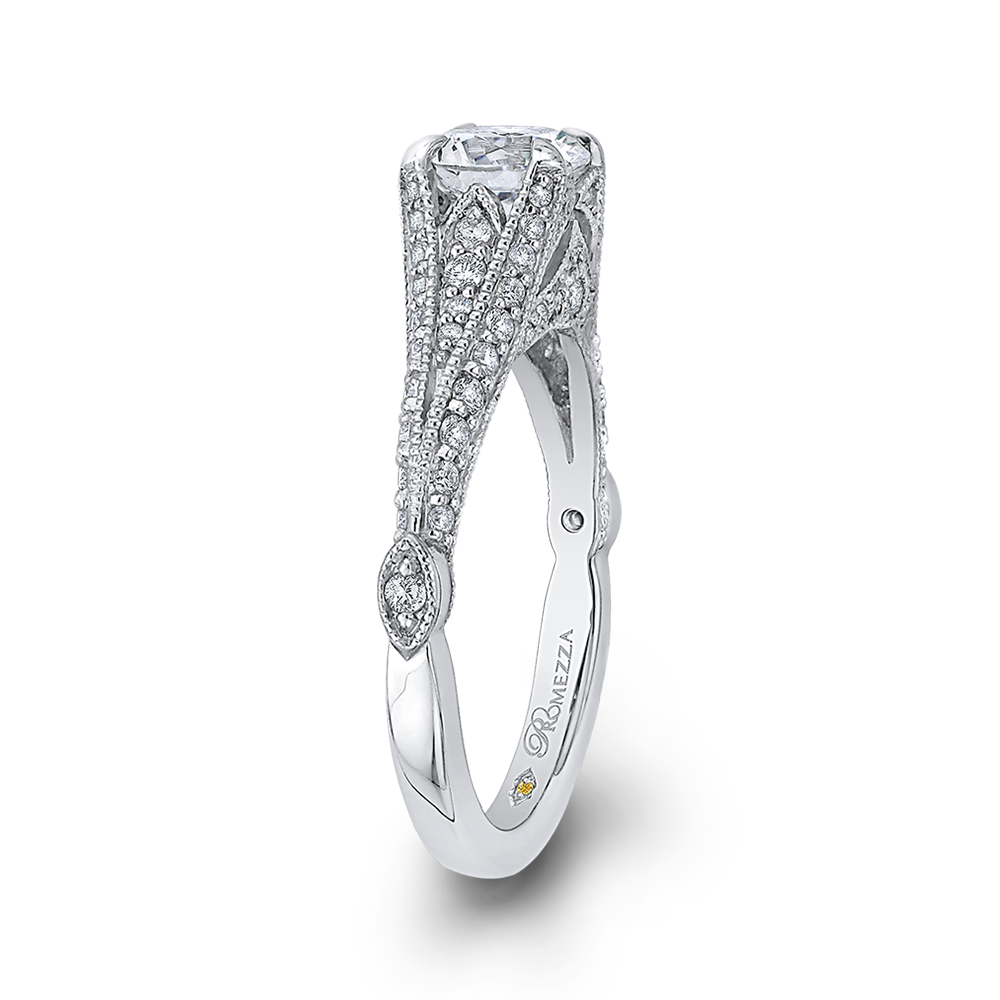 Diamond Vintage Engagement Ring in 14K White Gold