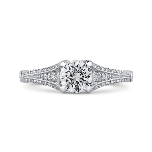 Diamond Vintage Engagement Ring in 14K White Gold