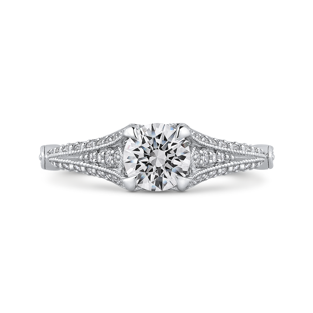 Diamond Vintage Engagement Ring in 14K White Gold