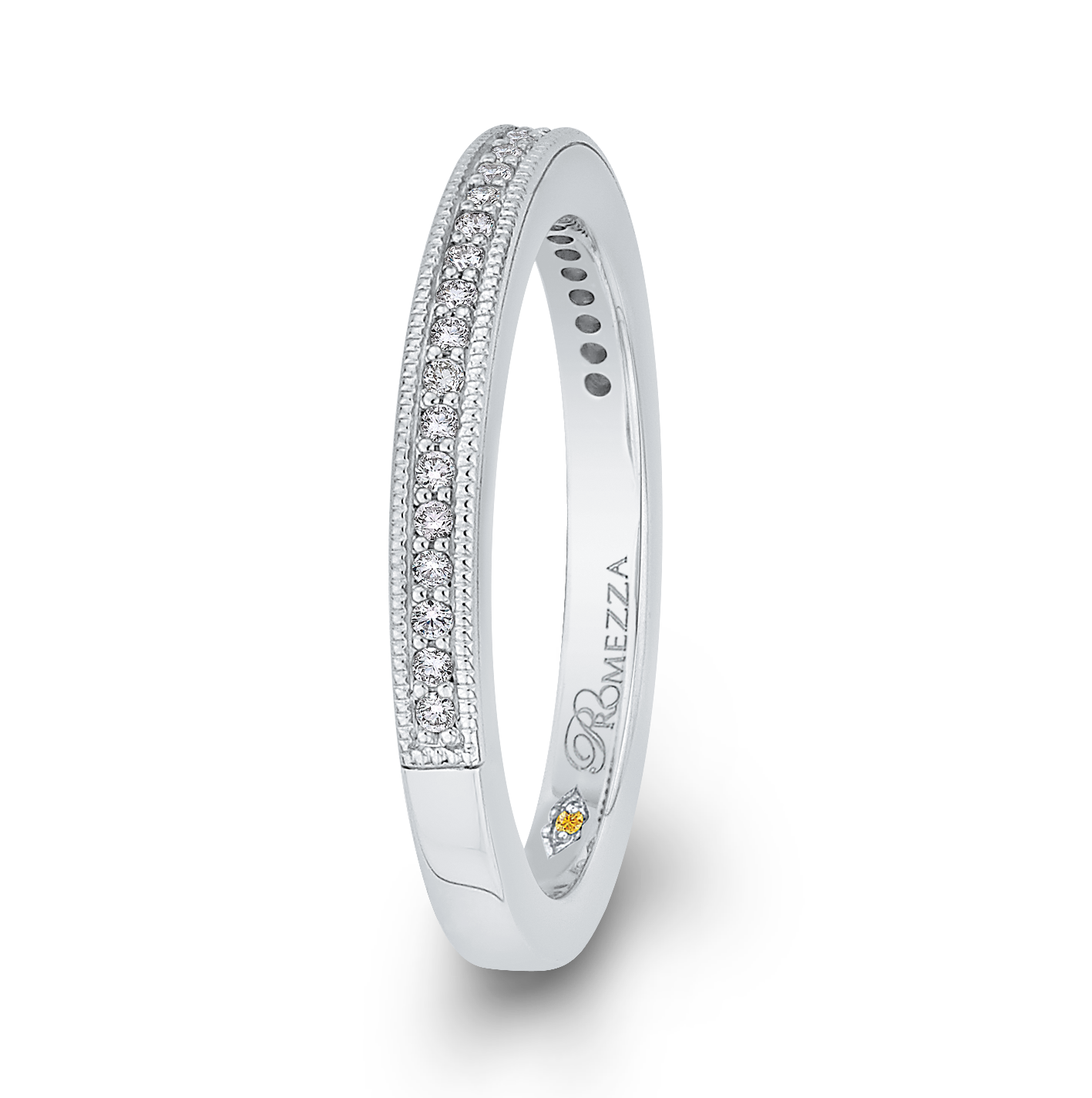 Round Diamond Half-Eternity Wedding Band in 14K White Gold