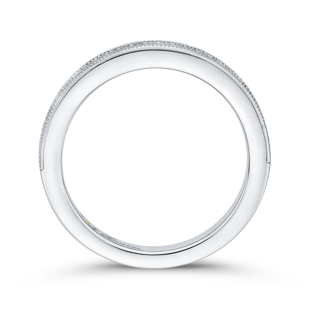 Round Diamond Half-Eternity Wedding Band in 14K White Gold