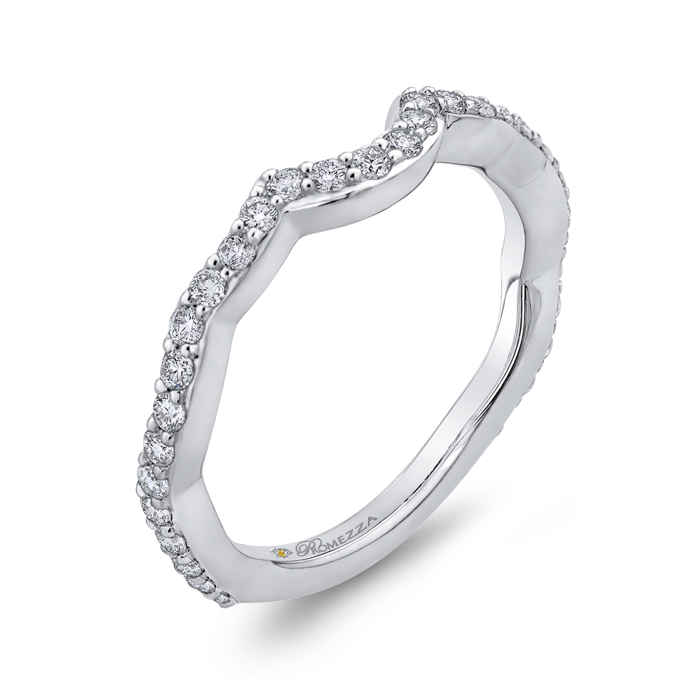 Round Diamond Wedding Band in 14K White Gold