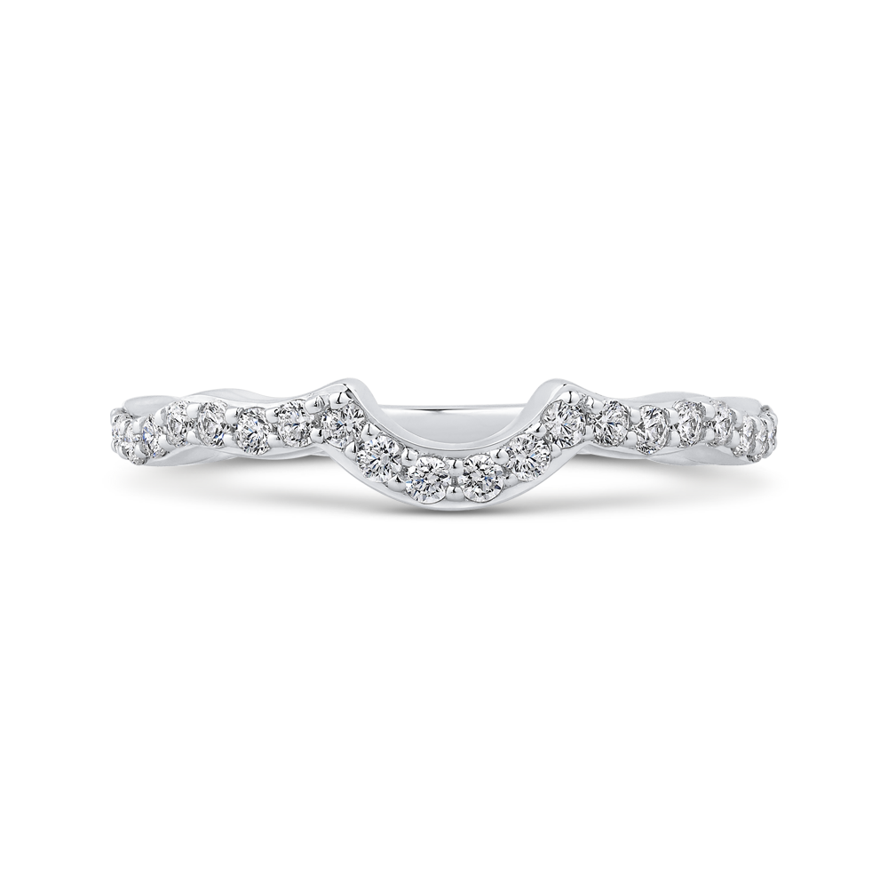 Round Diamond Wedding Band in 14K White Gold