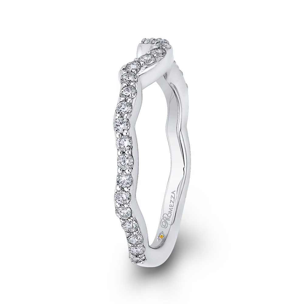 Round Diamond Wedding Band in 14K White Gold