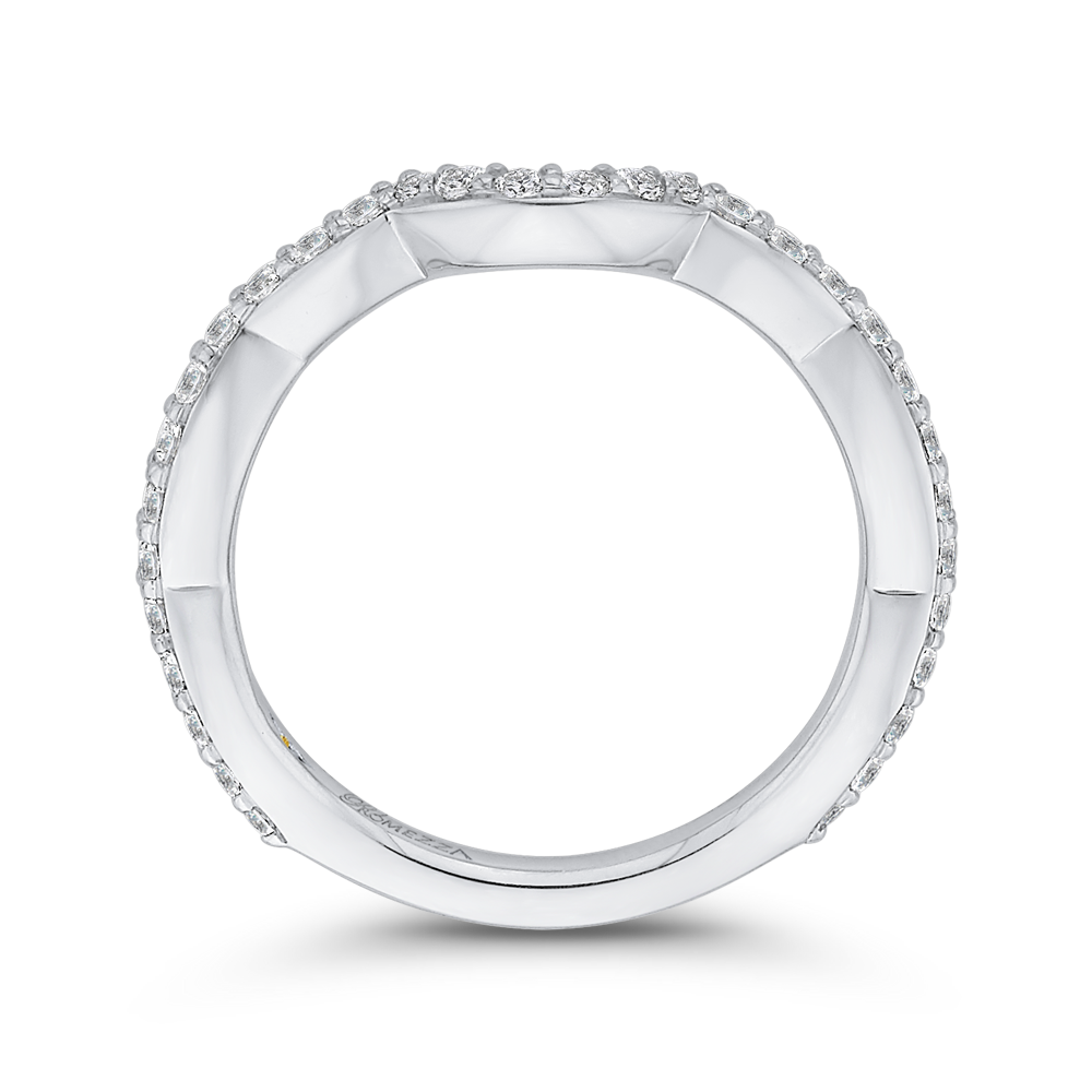 Round Diamond Wedding Band in 14K White Gold