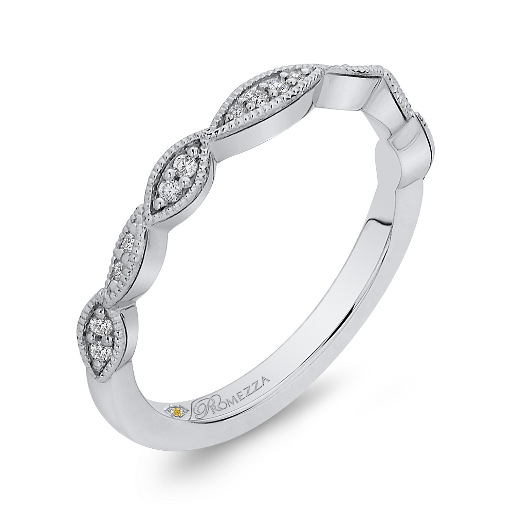 Round Diamond Half-Eternity Wedding Band in 14K White Gold