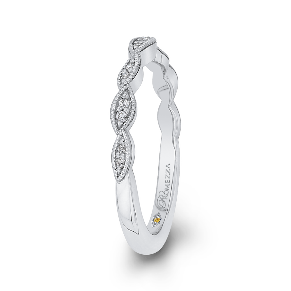 Round Diamond Half-Eternity Wedding Band in 14K White Gold