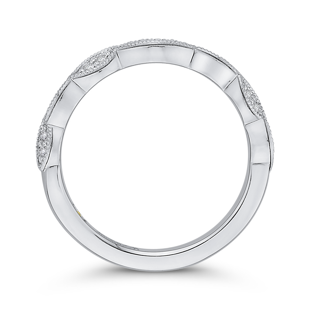 Round Diamond Half-Eternity Wedding Band in 14K White Gold