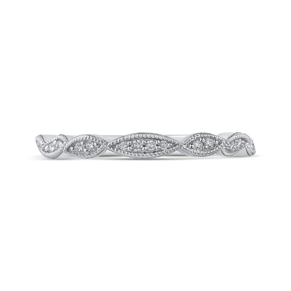 Round Diamond Half-Eternity Wedding Band in 14K White Gold