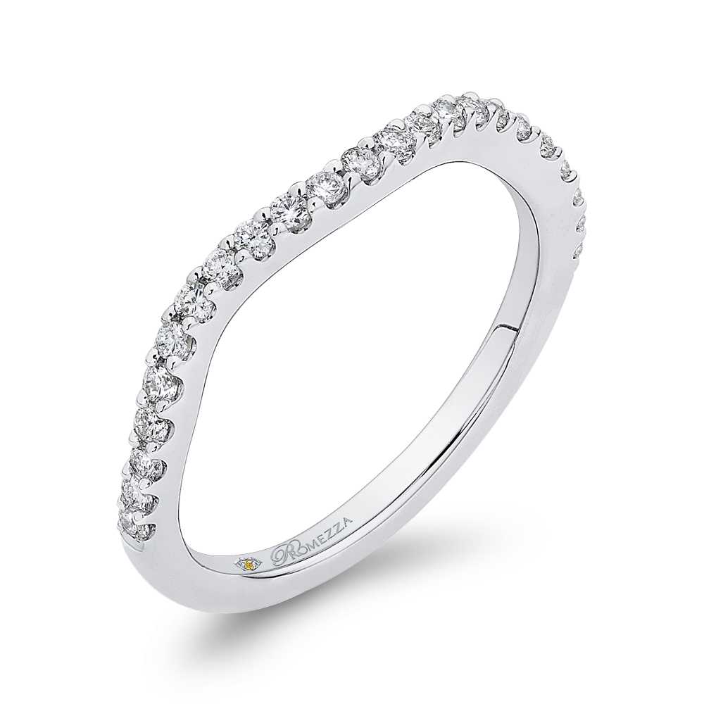 Round Diamond Half-Eternity Wedding Band in 14K White Gold