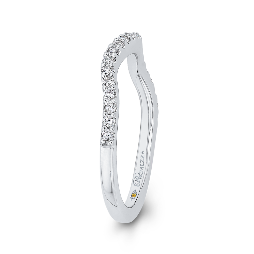Round Diamond Half-Eternity Wedding Band in 14K White Gold