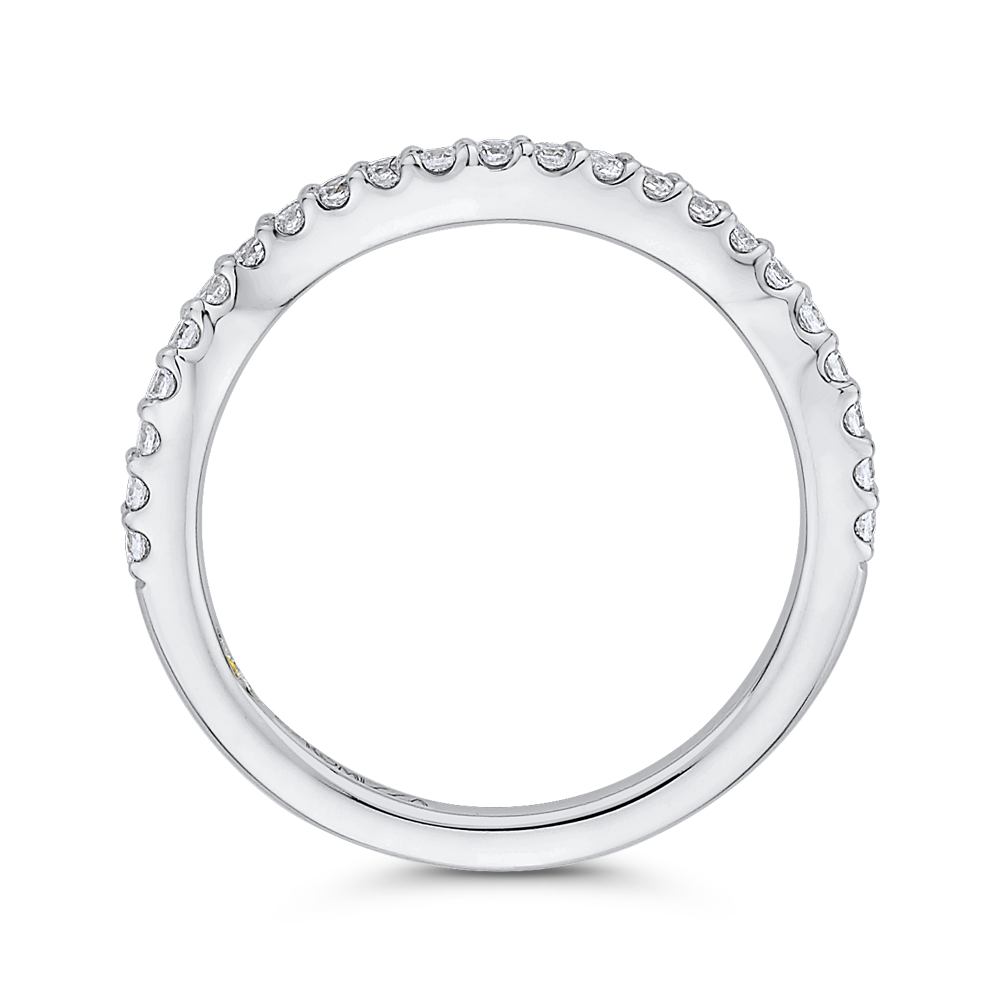 Round Diamond Half-Eternity Wedding Band in 14K White Gold