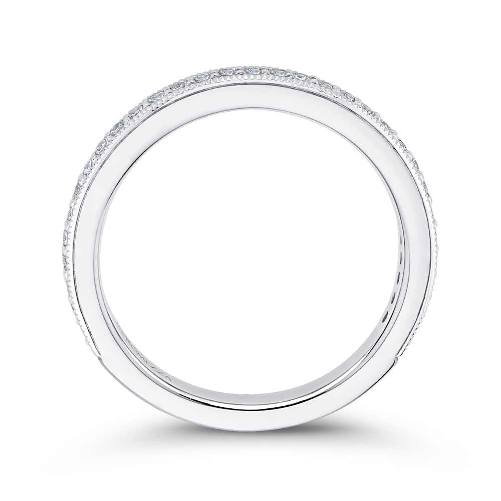 Round Diamond Wedding Band in 14K White Gold