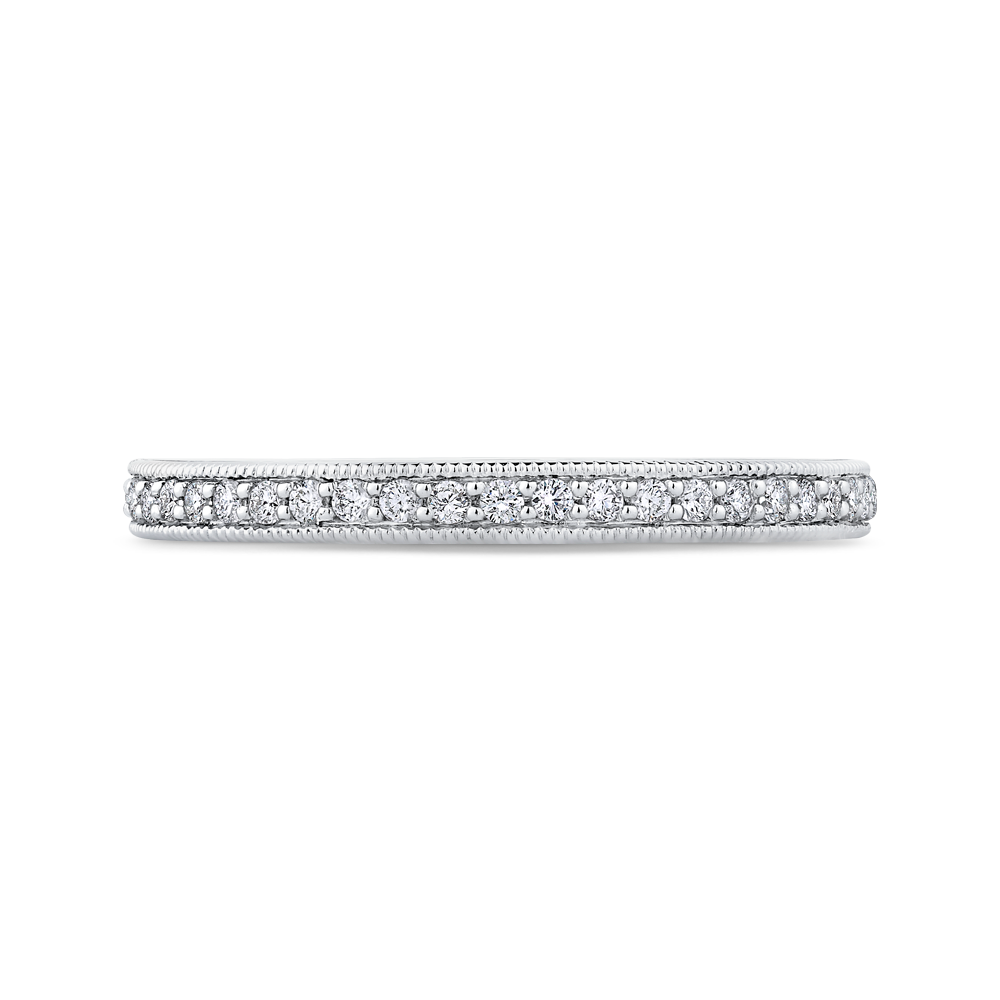Round Diamond Wedding Band in 14K White Gold