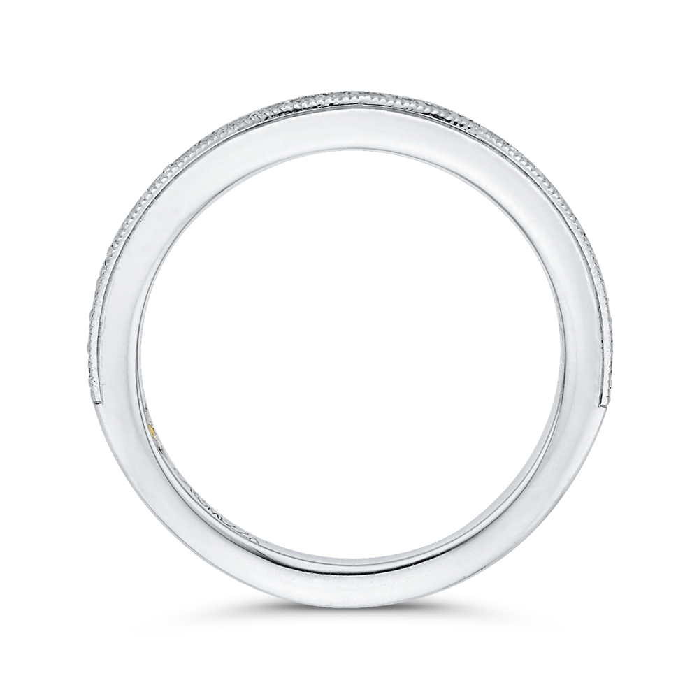 Round Diamond Half-Eternity Wedding Band in 14K White Gold