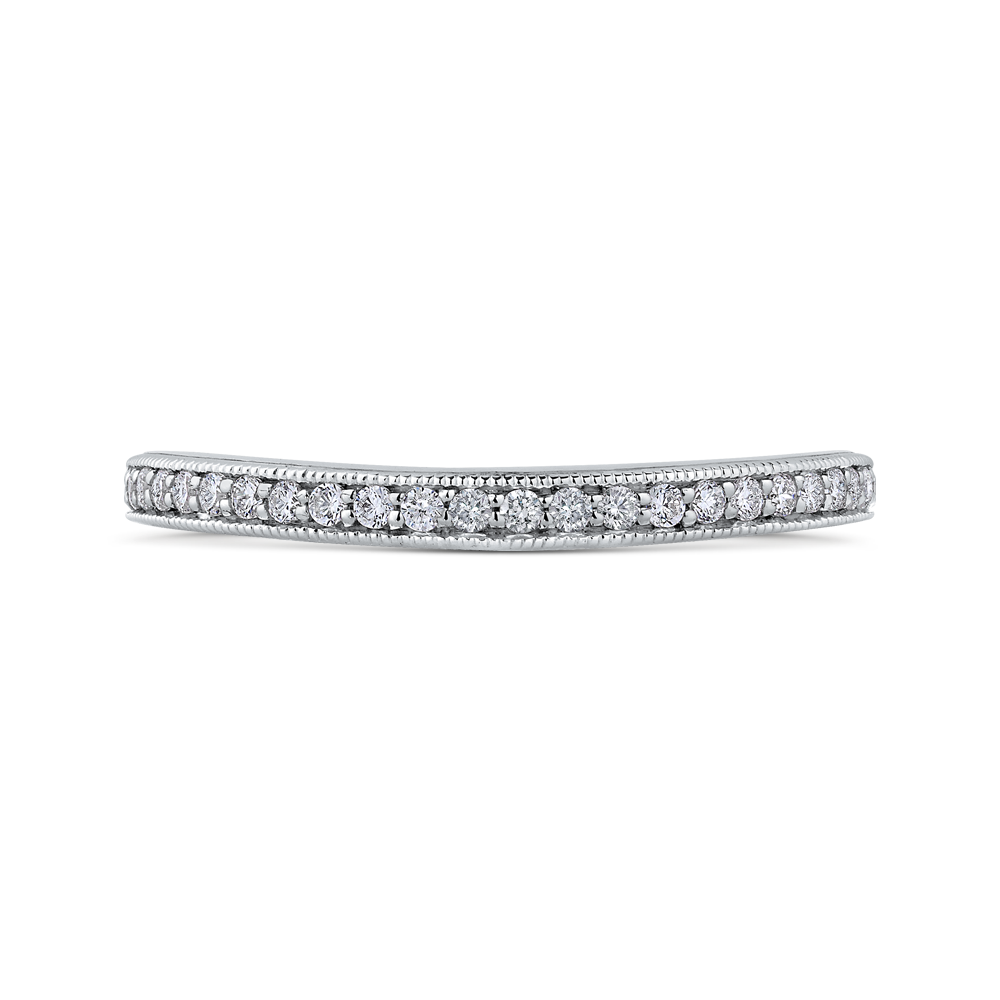 Round Diamond Half-Eternity Wedding Band in 14K White Gold