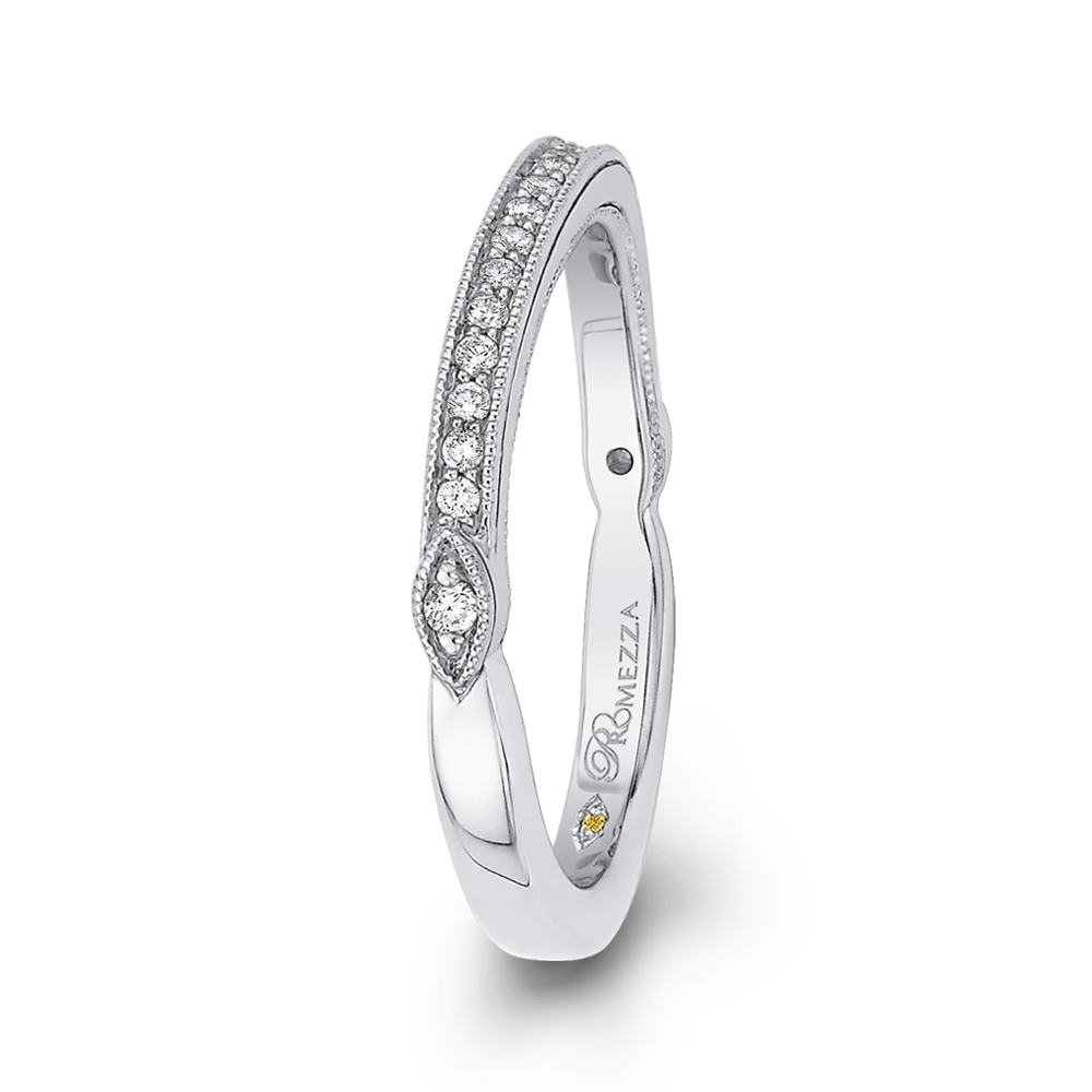 Round Diamond Wedding Band in 14K White Gold