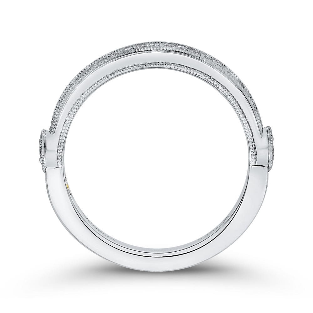 Round Diamond Wedding Band in 14K White Gold