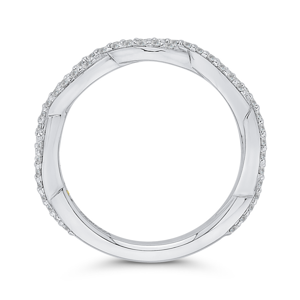 Round Diamond Wedding Band in 14K White Gold