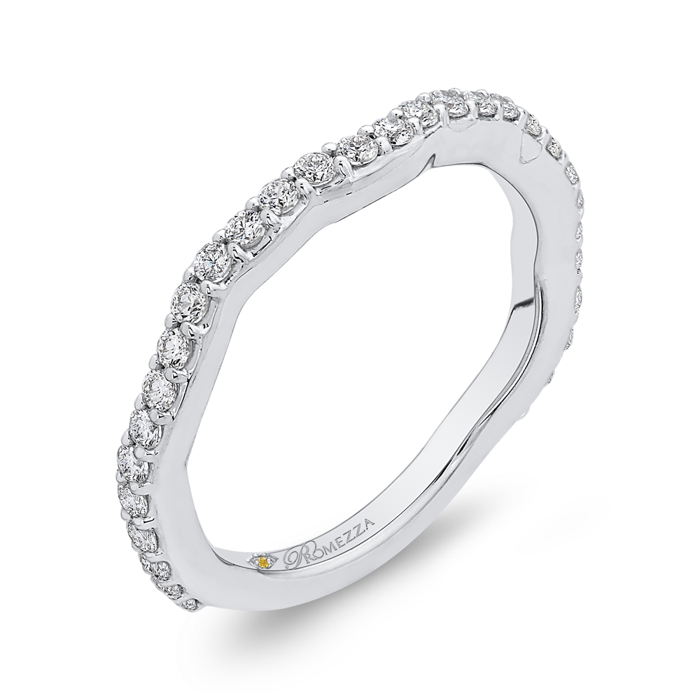 Round Diamond Wedding Band in 14K White Gold