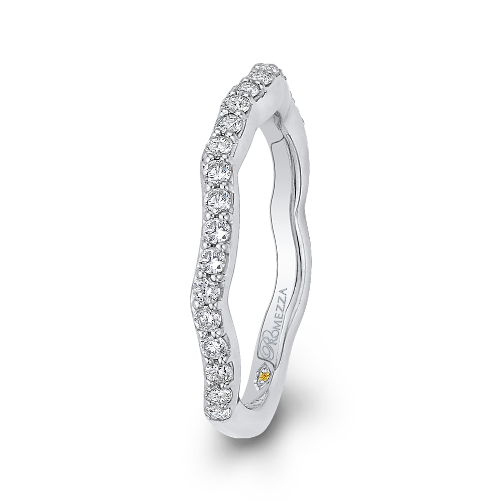 Round Diamond Wedding Band in 14K White Gold