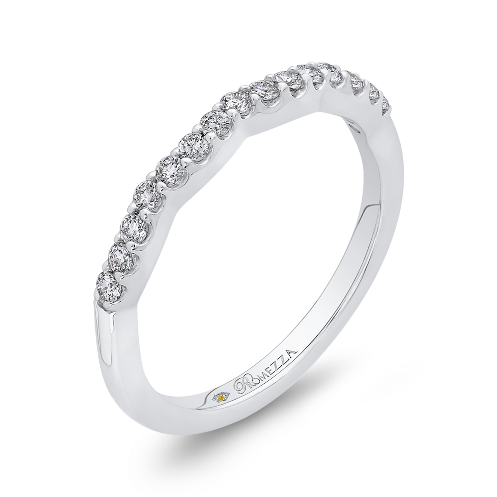Round Diamond Wedding Band in 14K White Gold
