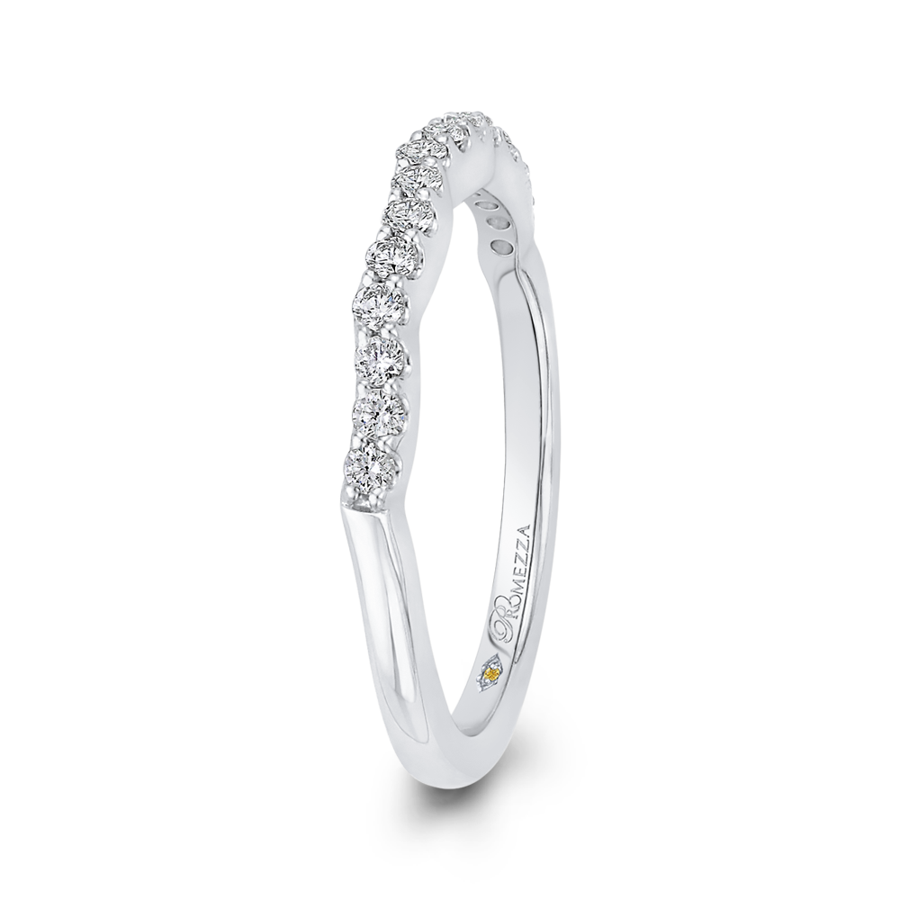 Round Diamond Wedding Band in 14K White Gold