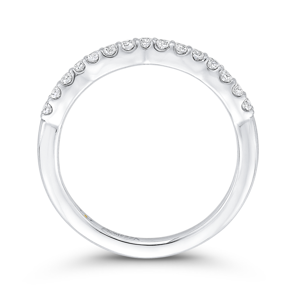 Round Diamond Wedding Band in 14K White Gold