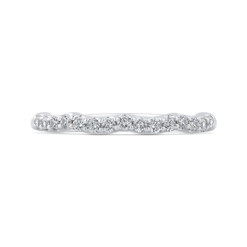 Round Diamond Wedding Band in 14K White Gold