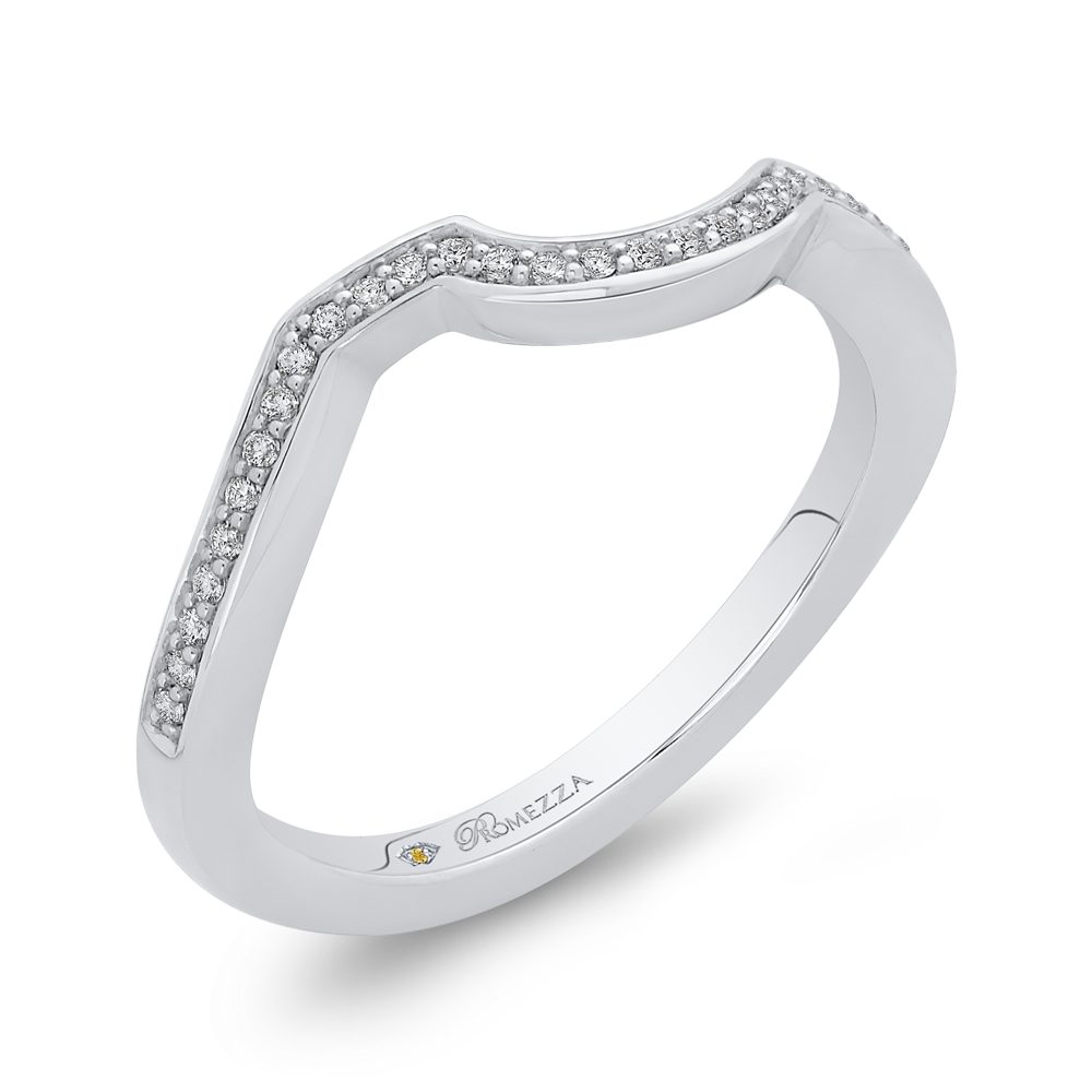 Round Diamond Half-Eternity Wedding Band in 14K White Gold