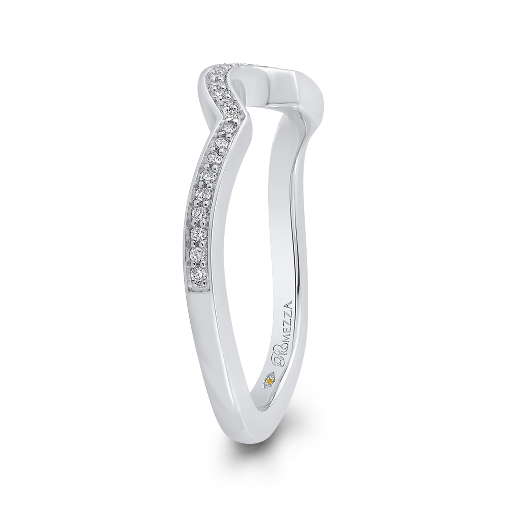 Round Diamond Half-Eternity Wedding Band in 14K White Gold