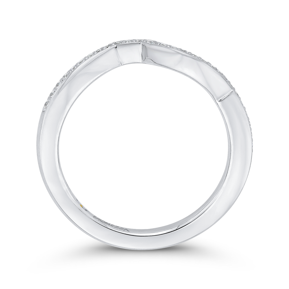 Round Diamond Half-Eternity Wedding Band in 14K White Gold