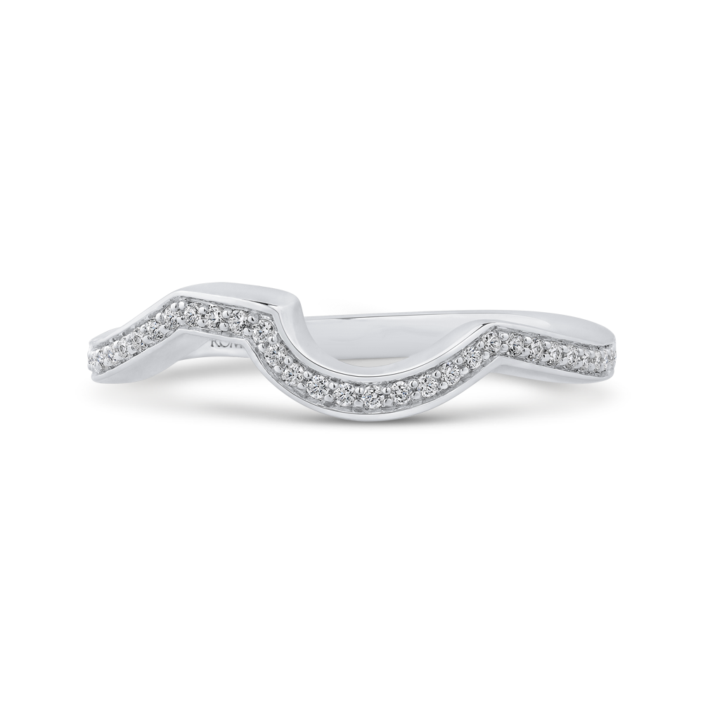 Round Diamond Half-Eternity Wedding Band in 14K White Gold