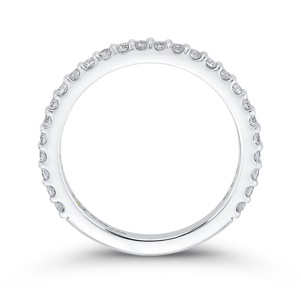 Round Diamond Wedding Band in 14K White Gold