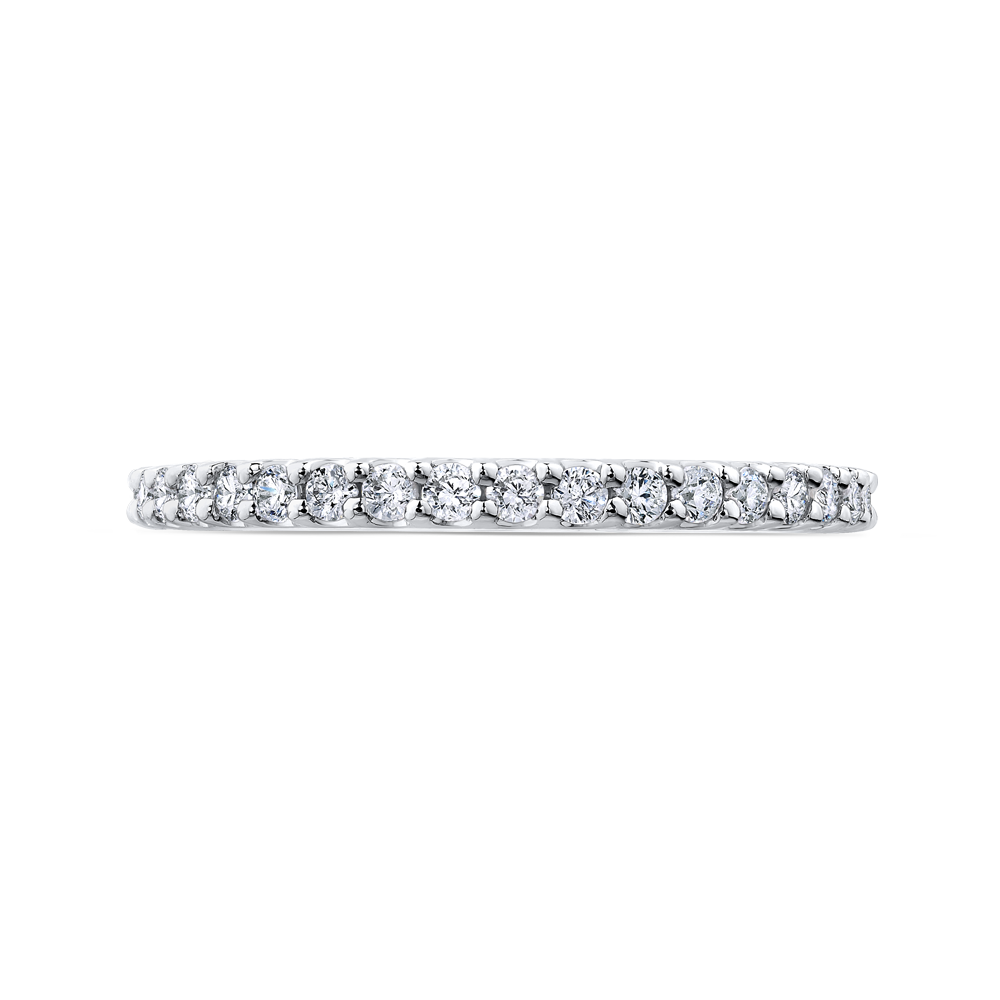 Round Diamond Wedding Band in 14K White Gold