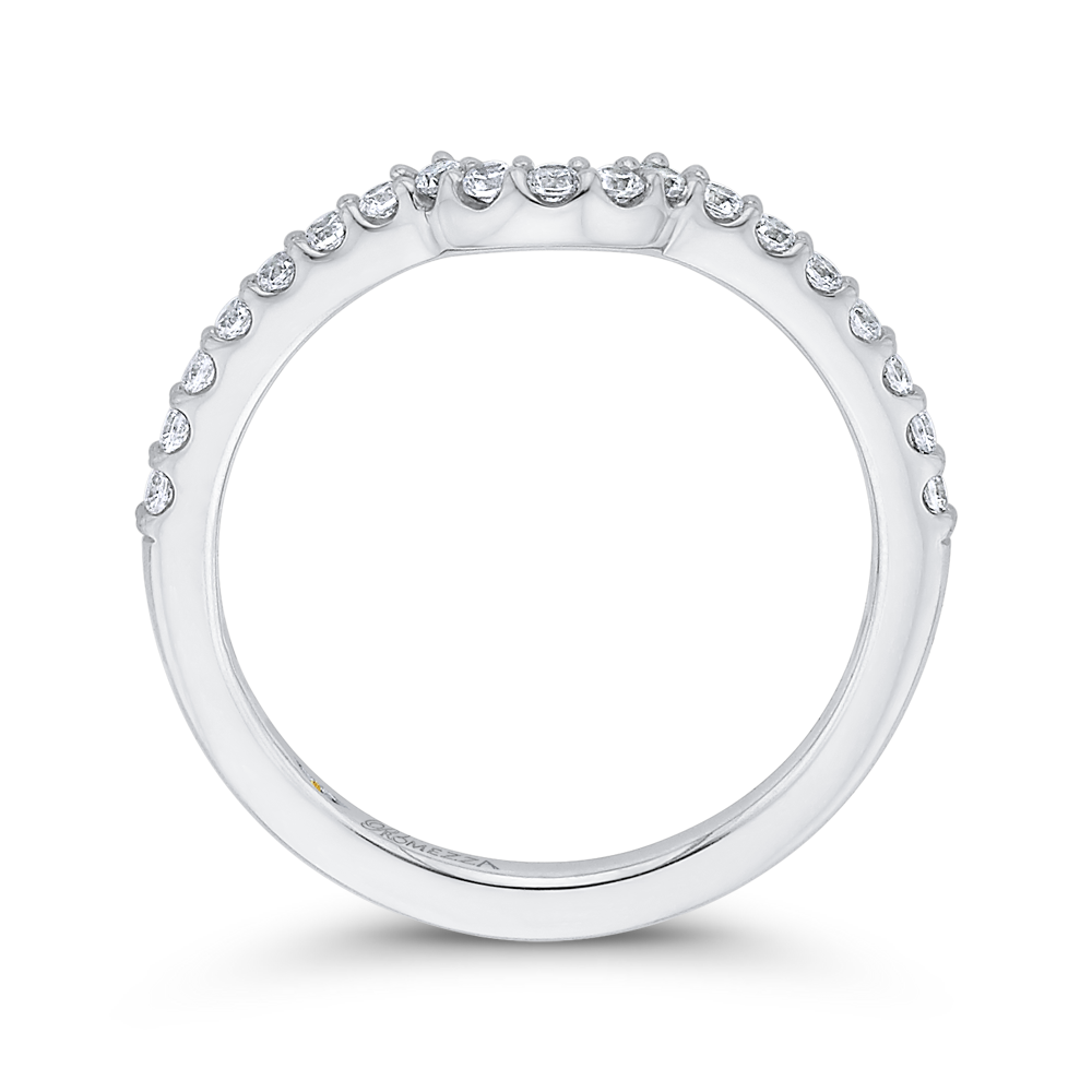 Round Diamond Half-Eternity Wedding Band in 14K White Gold