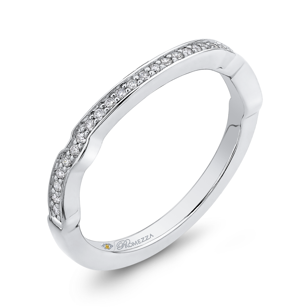 Round Diamond Half-Eternity Wedding Band in 14K White Gold