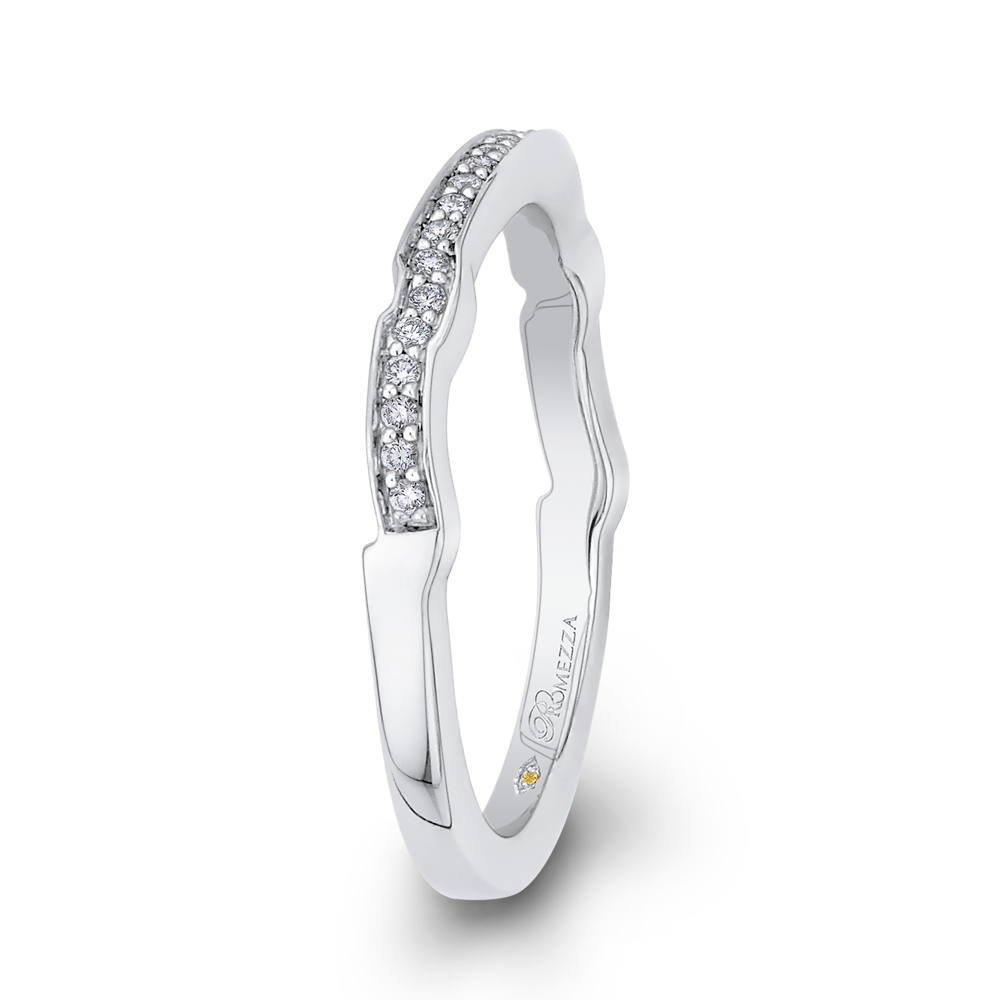 Round Diamond Half-Eternity Wedding Band in 14K White Gold
