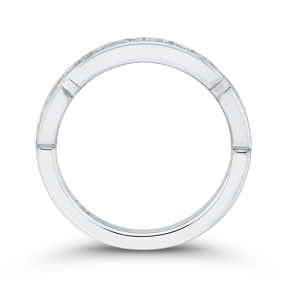 Round Diamond Half-Eternity Wedding Band in 14K White Gold