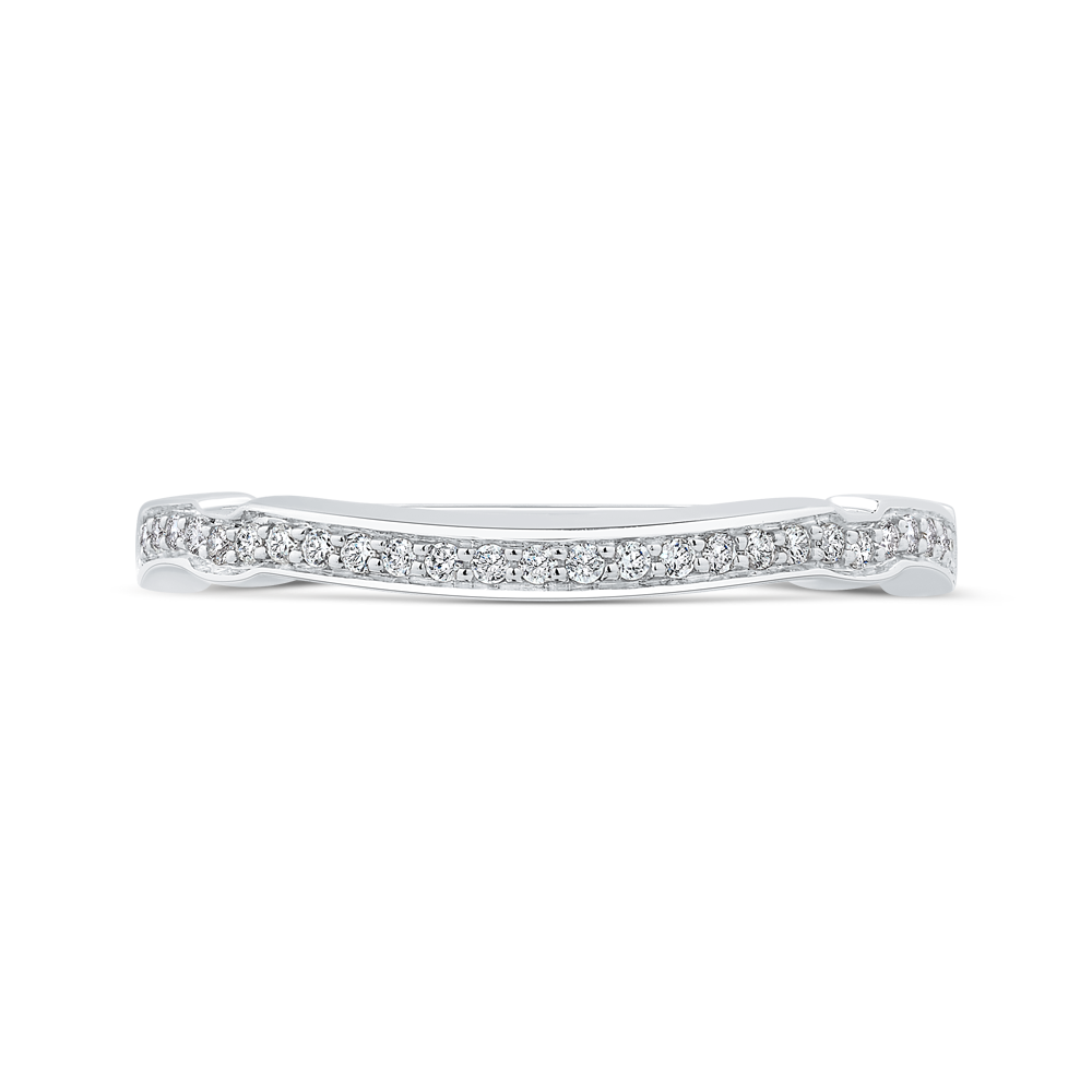 Round Diamond Half-Eternity Wedding Band in 14K White Gold