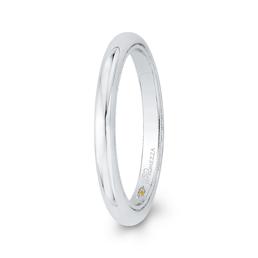 Plain Wedding Band in 14K White Gold