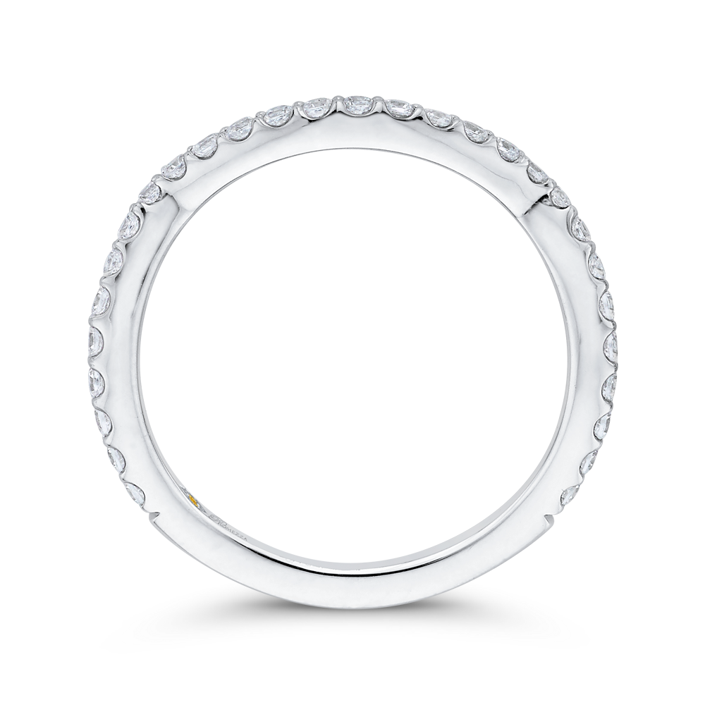 Round Diamond Wedding Band in 14K White Gold