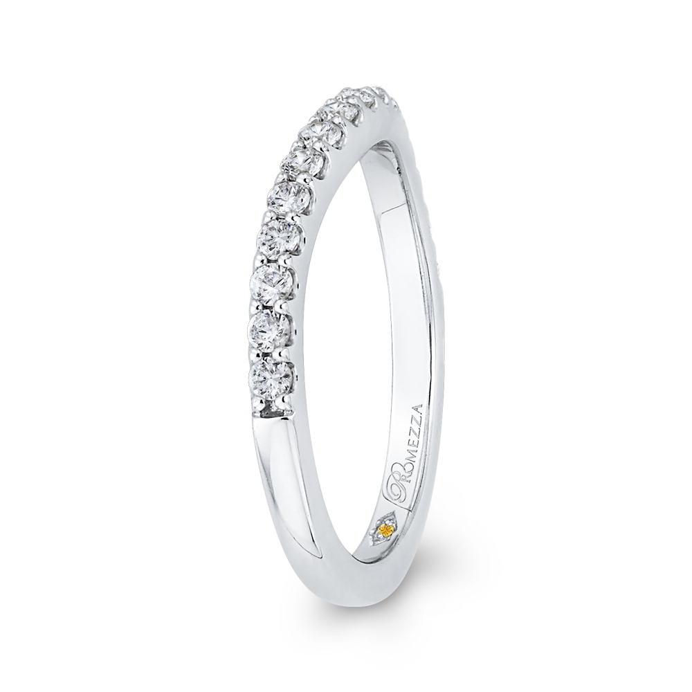 Round Diamond Half-Eternity Wedding Band in 14K White Gold