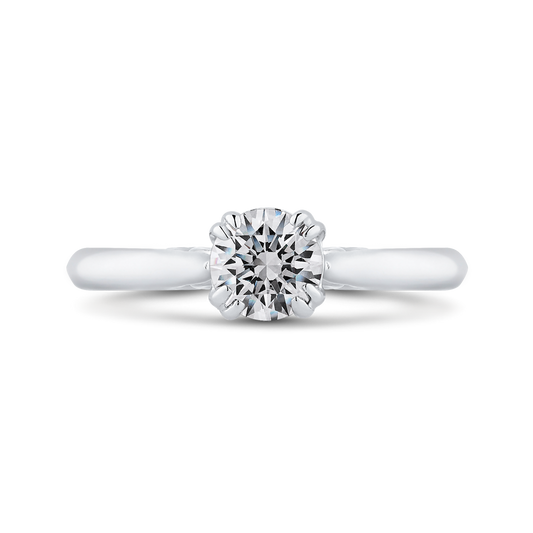 Solitaire Diamond Cathedral Style Solitaire Engagement in 14K White Gold
