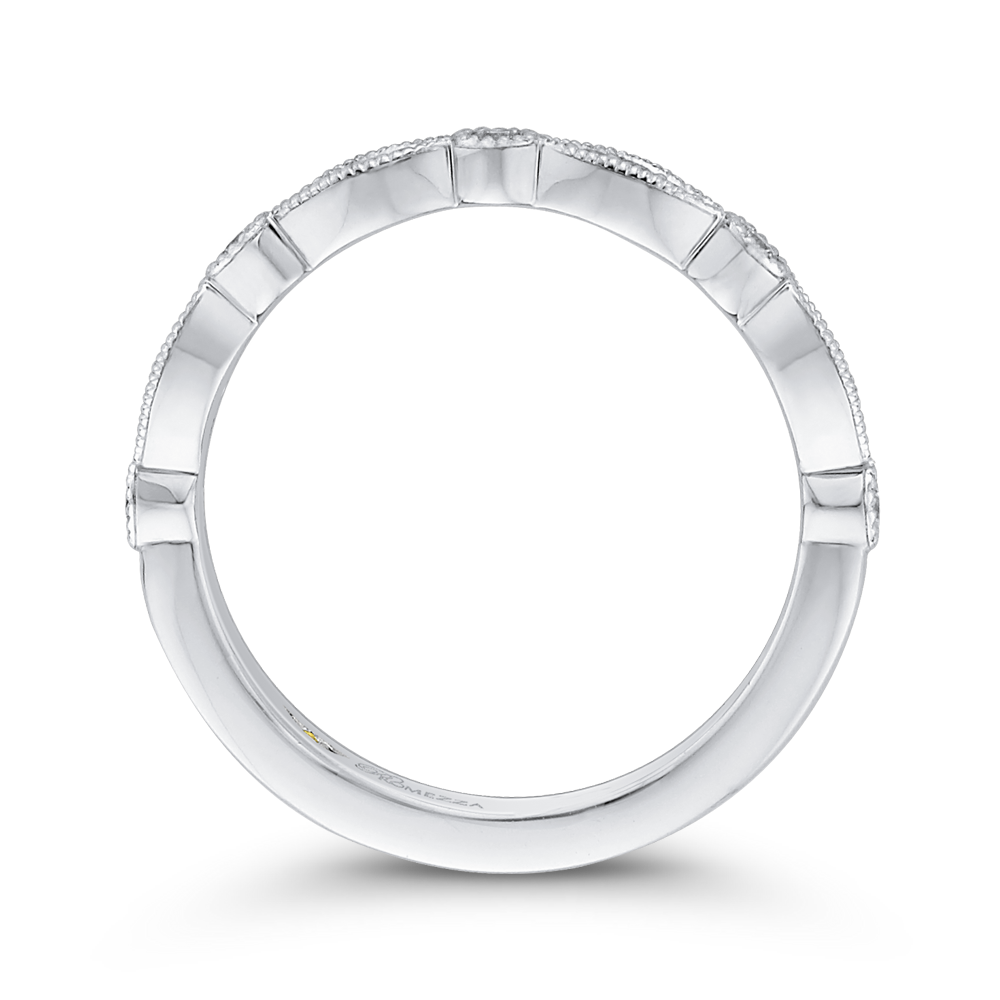 Round Diamond Half-Eternity Wedding Band in 14K White Gold