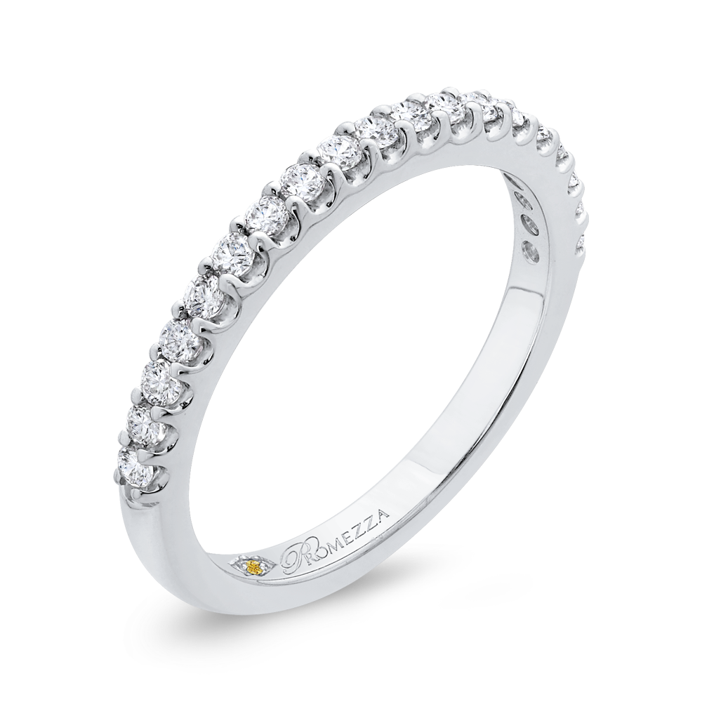 Round Diamond Half-Eternity Wedding Band in 14K White Gold