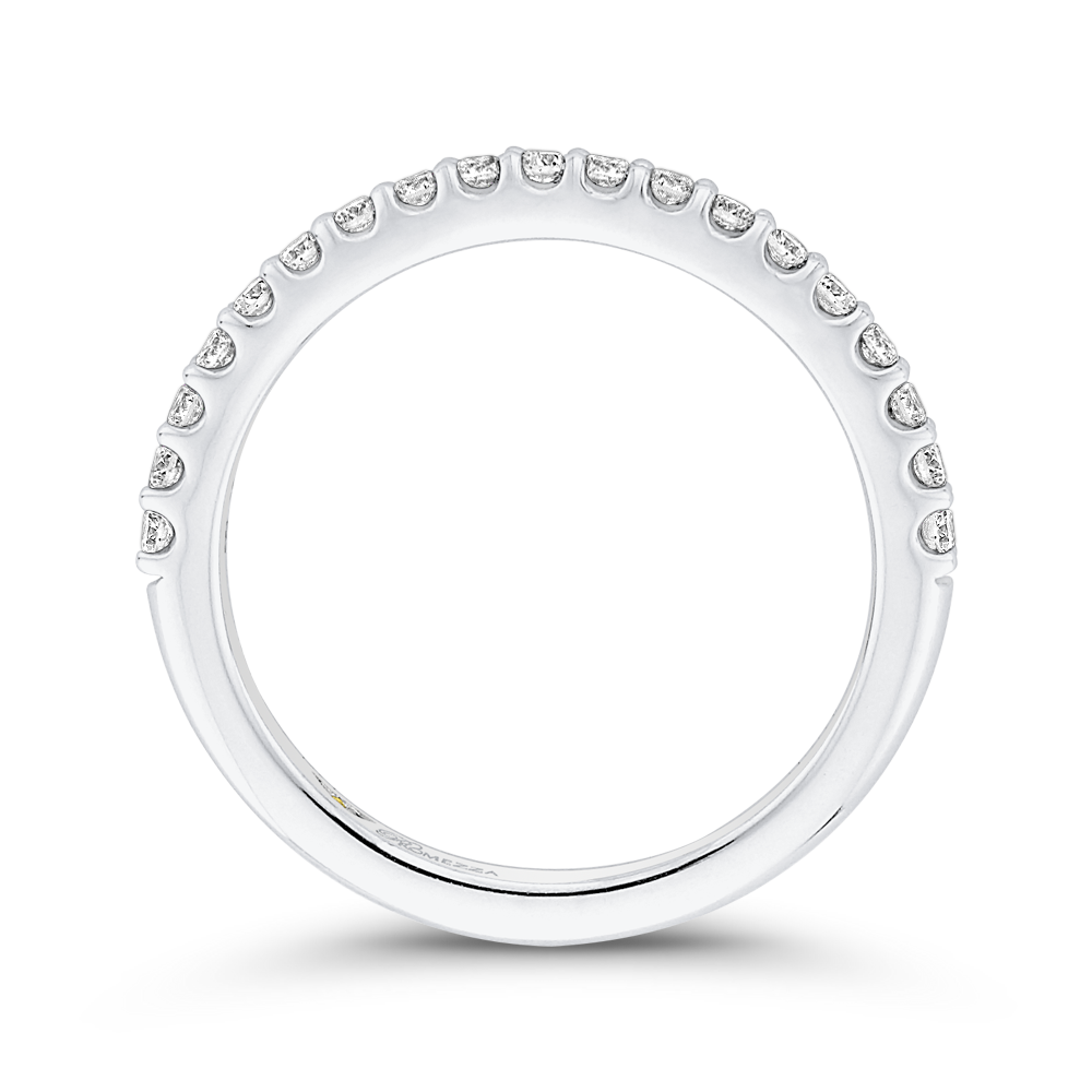 Round Diamond Half-Eternity Wedding Band in 14K White Gold