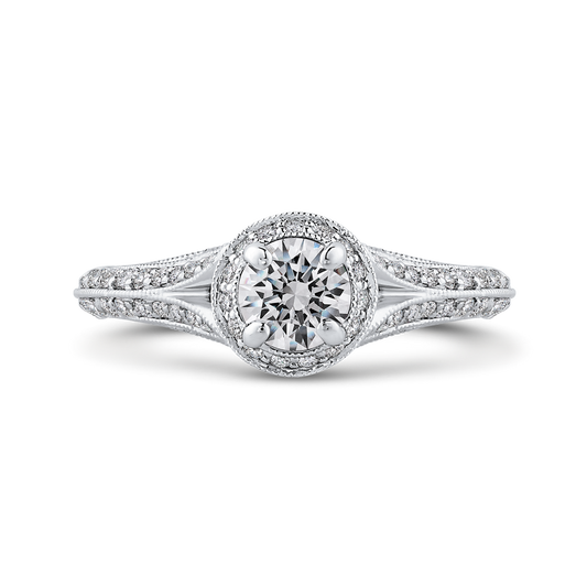 Diamond Vintage Engagement Ring in 14K White Gold
