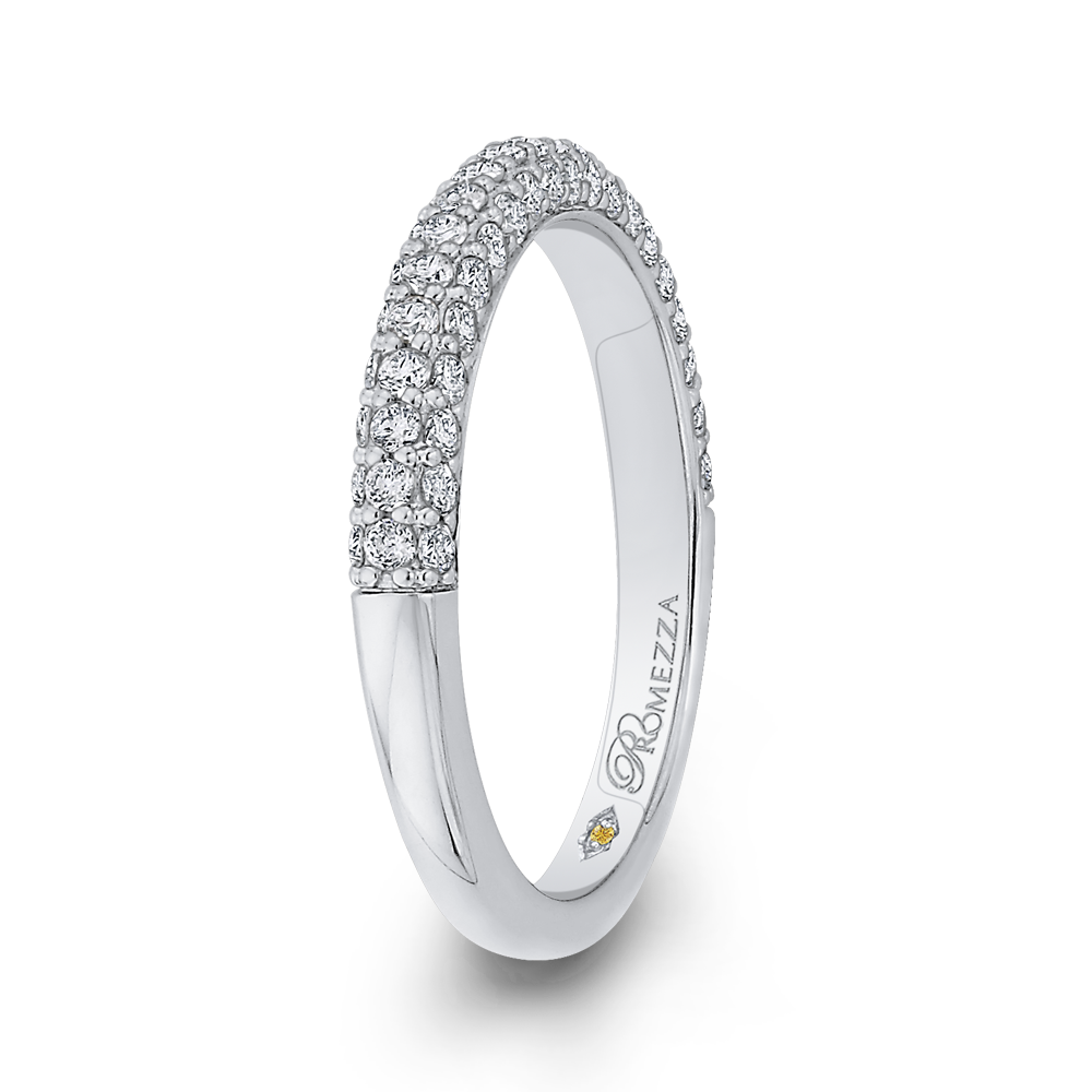 Round Diamond Half-Eternity Wedding Band in 14K White Gold
